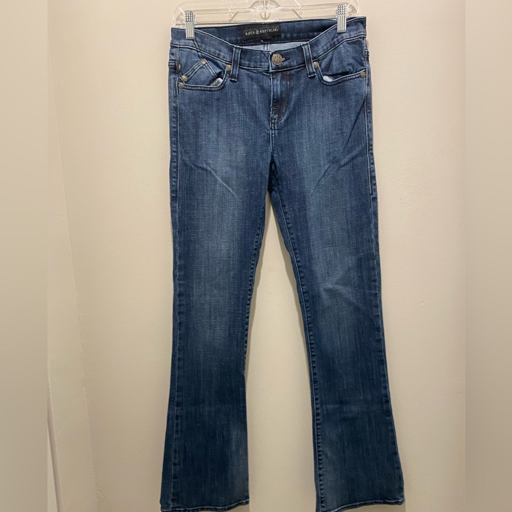 Rock & Republic Bootcut Jeans Y2K Retro Low Rise  Women’s Size 8 EUC Stretch